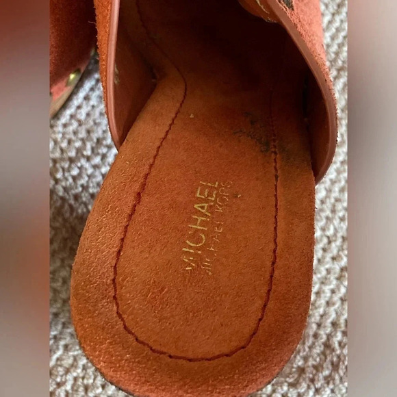 MICHAEL Michael Kors Westley Open Toe leather mule chunky heel platform Size 8 - Picture 6 of 10